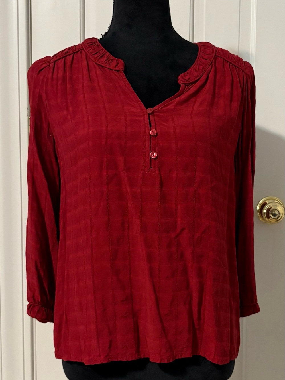 LOFT Women's Button-Front Peasant Blouse